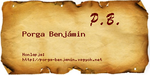 Porga Benjámin névjegykártya